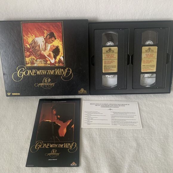 Gone With the Wind VHS 1990, 2-Tape Set 50th ANNIVERSARY‎ EDITION - Picture 1 of 7